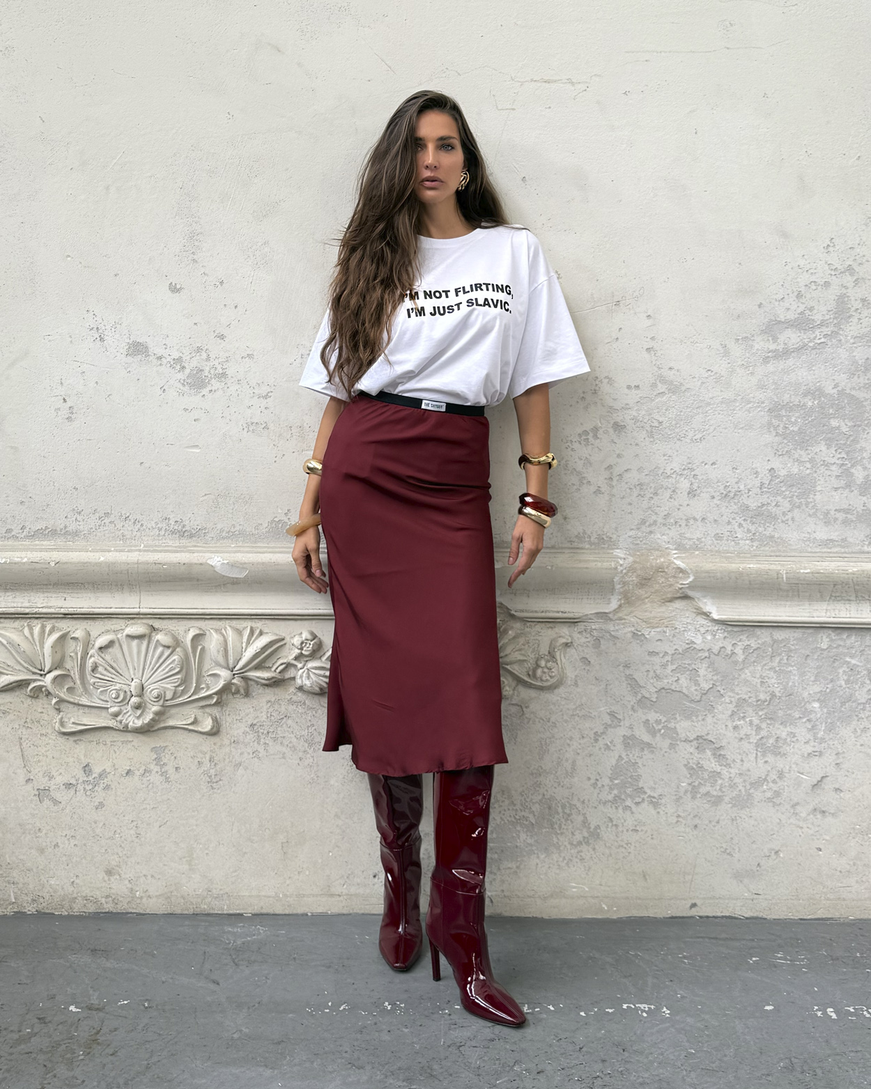Silk Skirt Burgundy