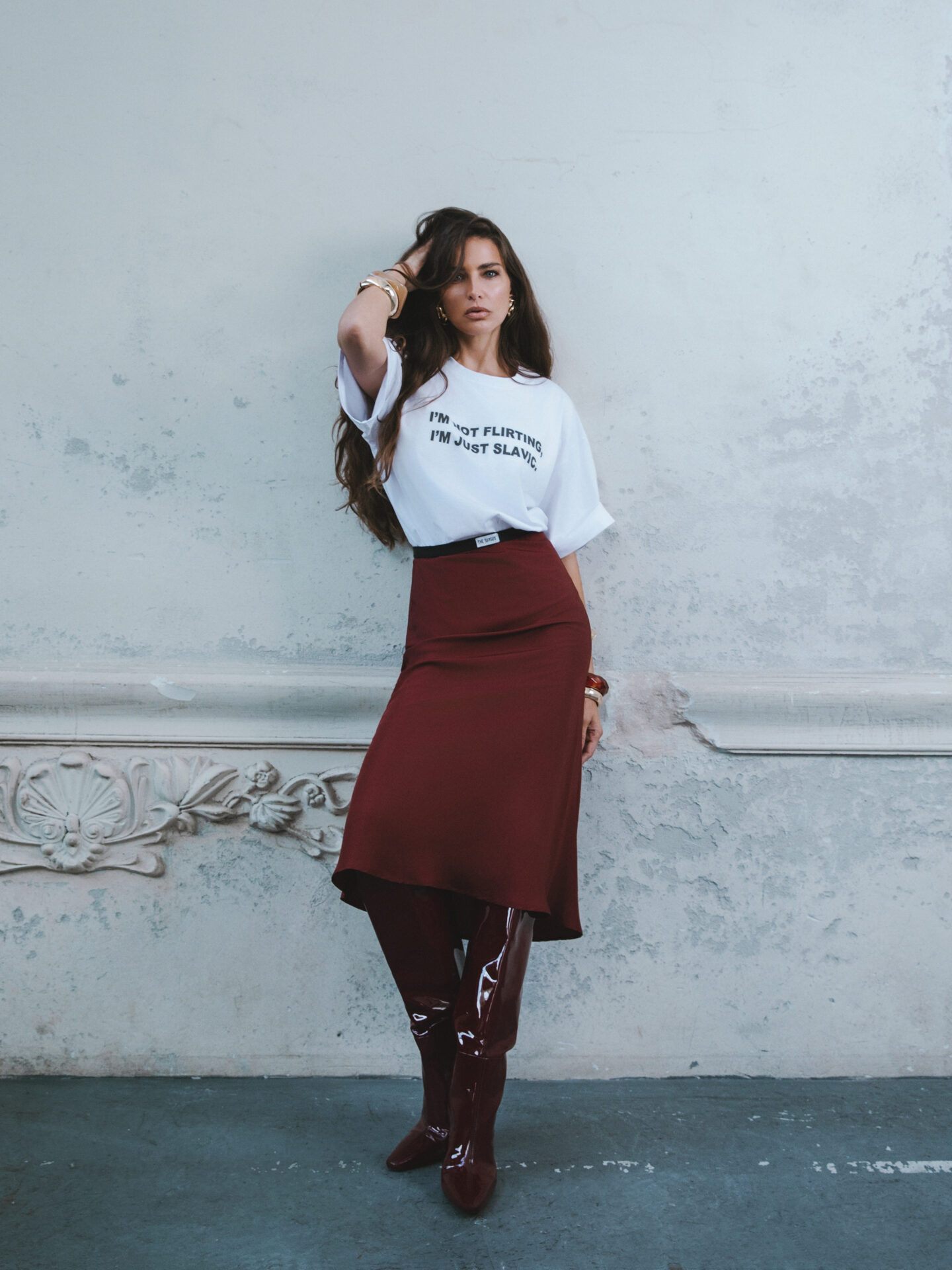 Silk Skirt Burgundy — prikaz 2